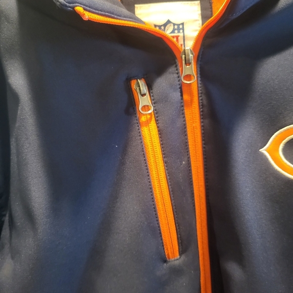 Chicago Bears Mens Size XL NFL Softshell Full Zip Jacket Navy Blue Football - Picture 9 of 9